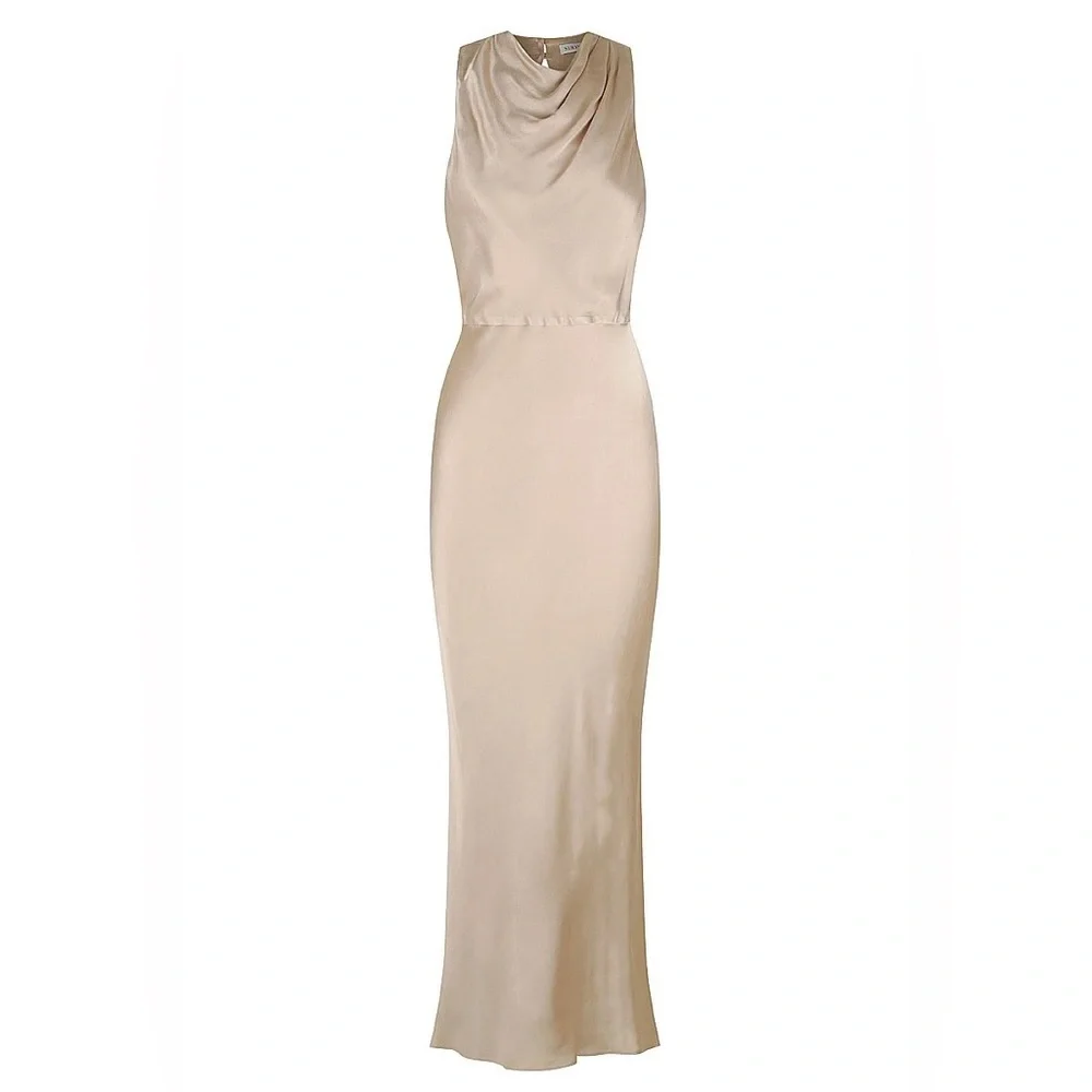 Shona Joy La Lune High Neck Midi Dress – Gold, Cocktail, Evening, Elegant, Sz 4 - Picture 6 of 16